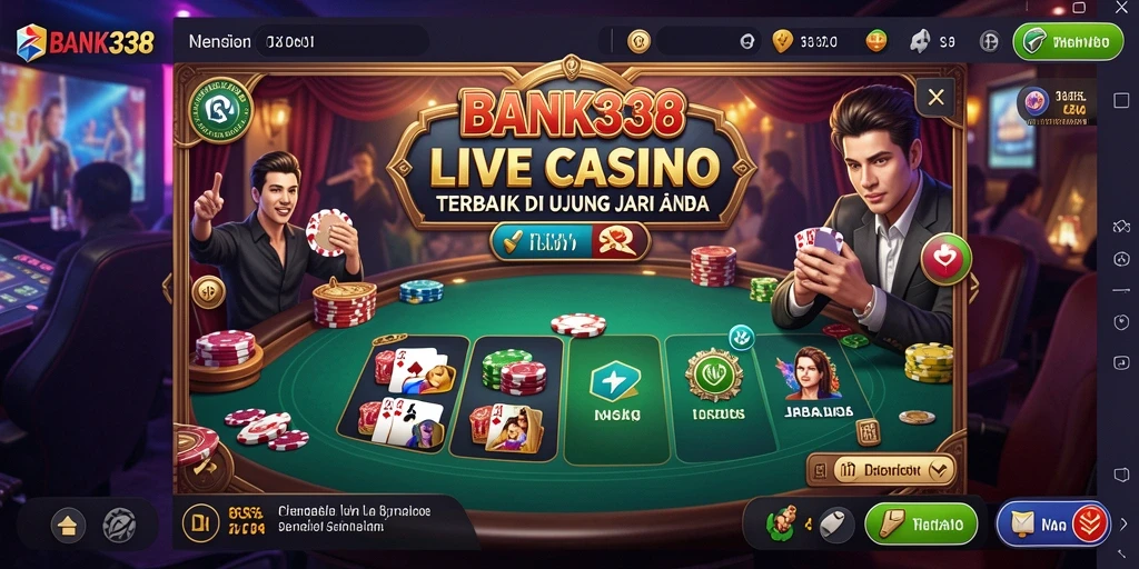 Tampilan dari permainan Live Casino di BANK338 dengan dealer langsung.