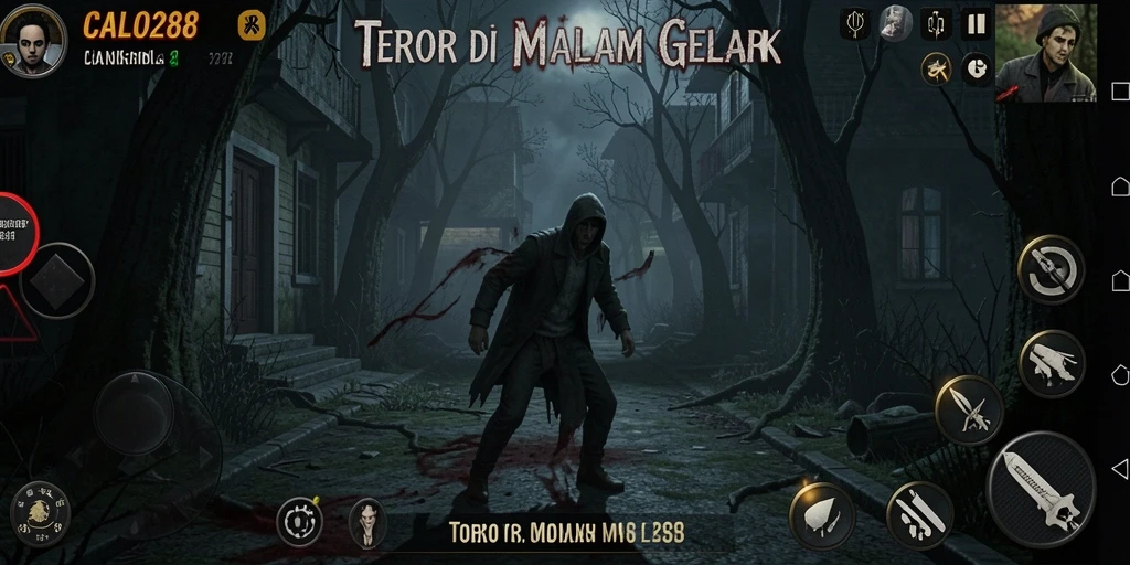Screenshot dari gameplay menakutkan CALO288 dengan suasana mencekam.