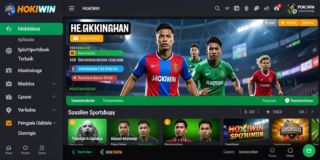 Screenshot HOKIWIN menampilkan pengguna yang memasang taruhan pada pertandingan olahraga.