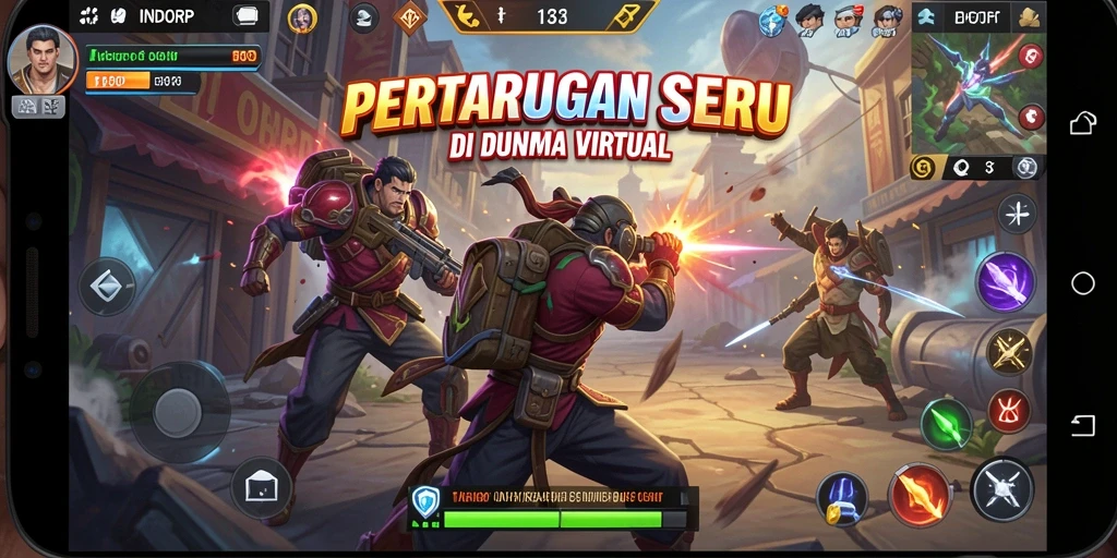 Tangkapan layar INDORP menampilkan aksi pertarungan yang mendebarkan.