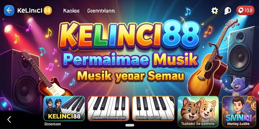 Screenshot gameplay KELINCI88 dengan aksi bermain musik yang seru.