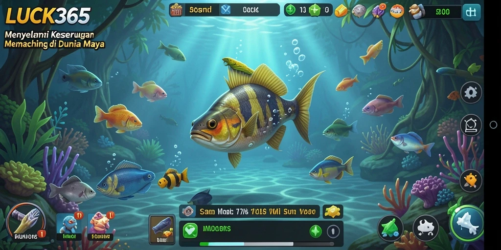 Screenshot LUCK365 menampilkan aksi memancing seru dengan grafik indah.