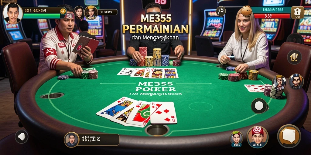 Tangkapan layar ME355 menunjukkan aksi seru dalam permainan Poker.