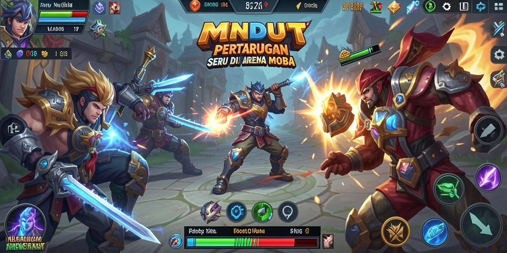 Tampilan gameplay seru dan dinamis dari MNDUIT di arena MOBA.