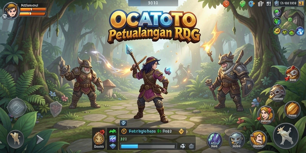 Tampilan gameplay OCATOTO yang menarik dan penuh aksi RPG.