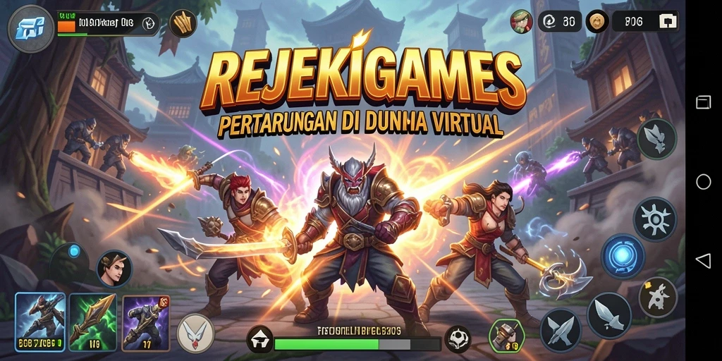 Tampilan gameplay pertarungan seru di REJEKIGAMES.