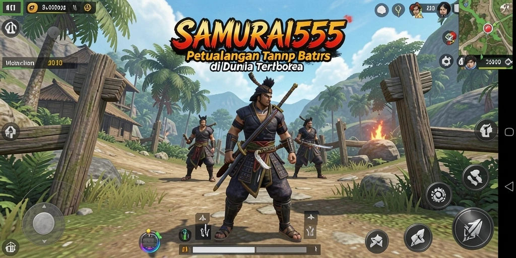 Screenshot gameplay SAMURAI555 yang menampilkan dunia terbuka yang menakjubkan.