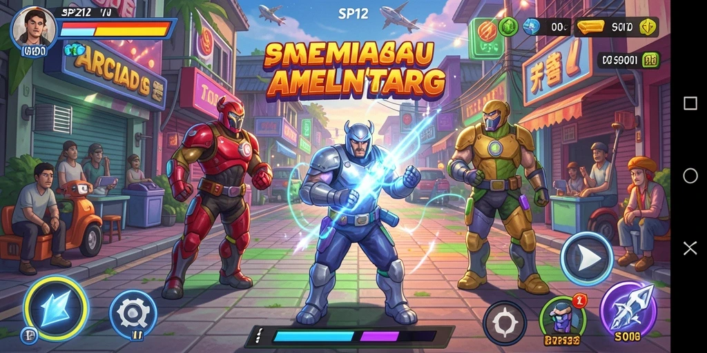 Tangkapan layar gameplay SP212 dengan aksi arcade yang menarik.