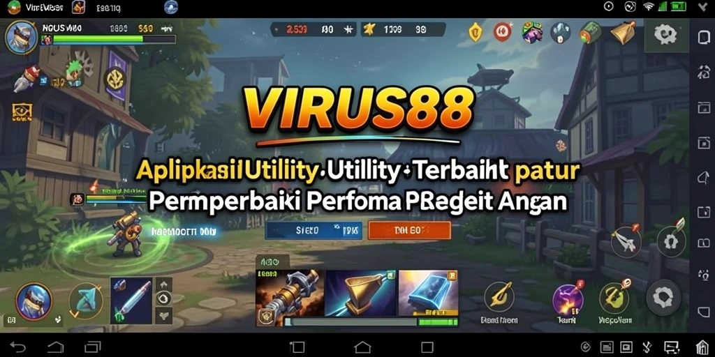 Tampilan utama VIRUS88 dengan fitur optimasi perangkat yang intuitif.